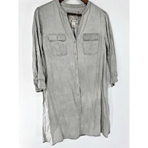 MALVIN Hamburg Germany Grey I Love Linen Dress Size L minimalist capsule NWOT